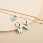 Set: Butterfly Necklace + Bracelet