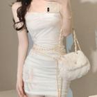 Spaghetti Strap Mini Bodycon Dress / Chain Belt