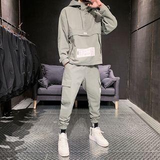 Set: Hooded Long-sleeve Top + Harem Pants