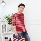 3/4-sleeve Stripe Shirt