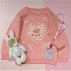 Heart Jacquard Sweater Pink - One Size
