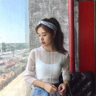 Sheer Chiffon Long Sleeve Top