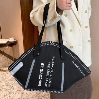 Lettering Zip Tote Bag / Handbag
