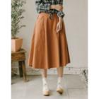 Flared Cotton Long Skirt