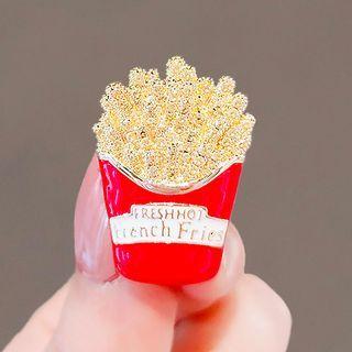 French Fries Brooch Ly2353 - Fries - Red & Gold - One Size