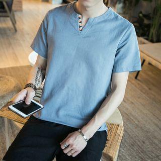 Patterned Applique Short Sleeve T-shirt