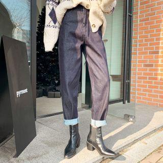 High-rise Napped Baggy Jeans