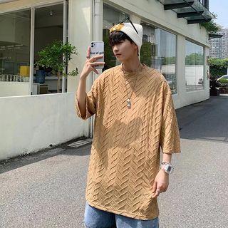 Crewneck Plain Ribbed Oversize Top