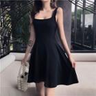 Sleeveless A-line Mini Dress Black - One Size