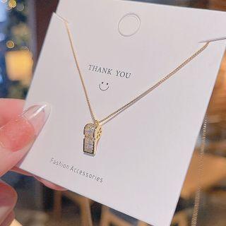 Whistle Rhinestone Pendant Alloy Necklace X567 - Gold - One Size