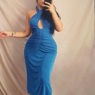 Cross Strap Cut-out Open-back Long Dress