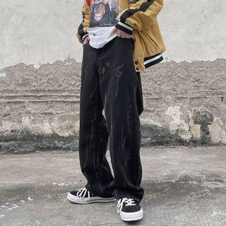 High-waist Splash Straight Leg Jeans
