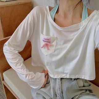 Plain Camisole Top / Pocket Long-sleeve Cropped Top