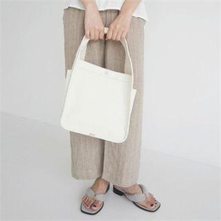 Snap-button Cotton Shopper Bag
