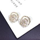 Faux-pearl Stud Earring Gold - 1 Pair - One Size