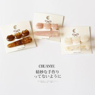 Set Of 2: Acetate Hair Clip (various Designs)