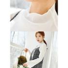 Monk-neck Shirred Top