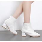 Chunky Heel Mesh Panel Ankle Boots