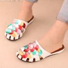 Round-toe Color Block Sandal