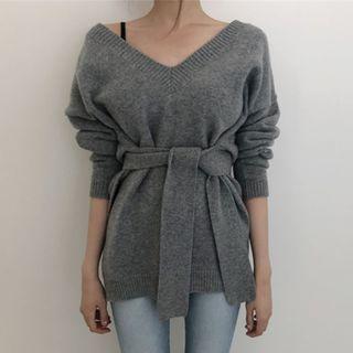 Reversible V-neck Sweater