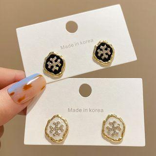Cross Glaze Alloy Earring