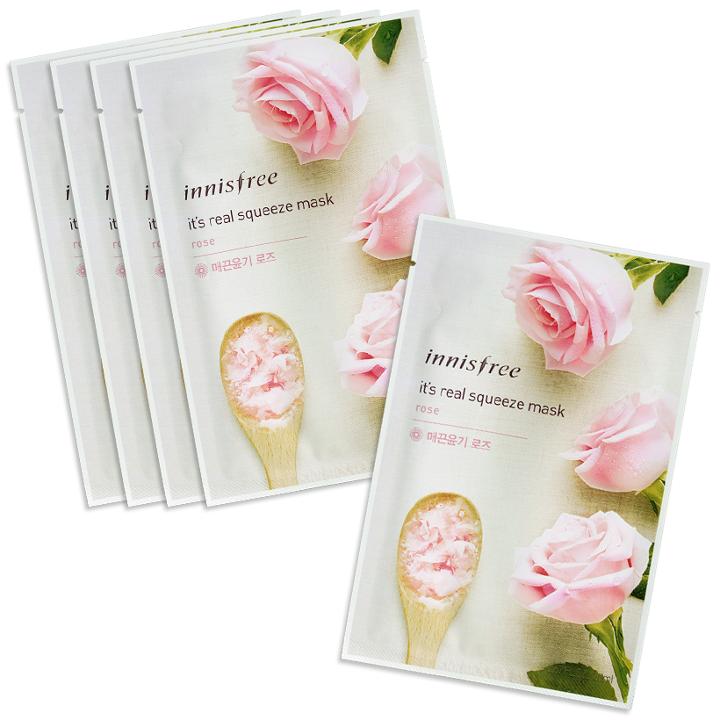 Innisfree - It's Real Squeeze Mask (rose) 5 Pcs