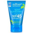 Alba Botanica - Fragrance Freesport Sunblock Spf 45 4oz 4oz / 113g