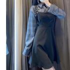 Plaid Shirt / Mini A-line Jumper Dress