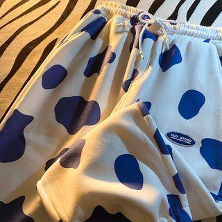 High-waist Cow Print Sweatpants