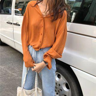 Loose-fit V-neck Chiffon Shirt
