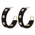 Pleather Hoop Earrings (black) One Size