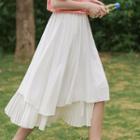 Irregular Accordion Pleat Midi Layered Skirt