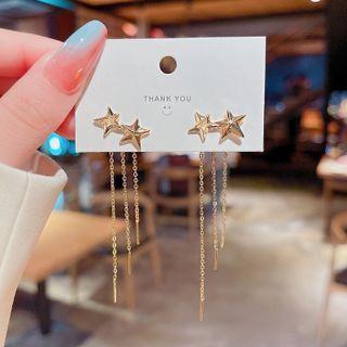 Star Drop Earring E3021 - 1 Pair - Gold - One Size