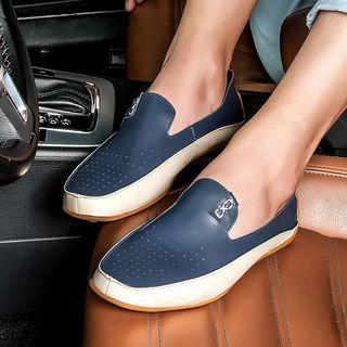 Contrast Color Cutout Loafers