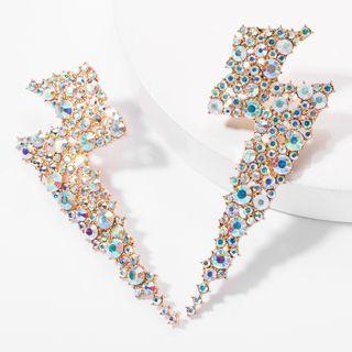 Rhinestone Lightning Drop Earring