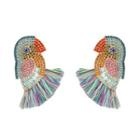 Rhinestone Bird Fringed Earring 1 Pair - As Shown In Figure - One Size