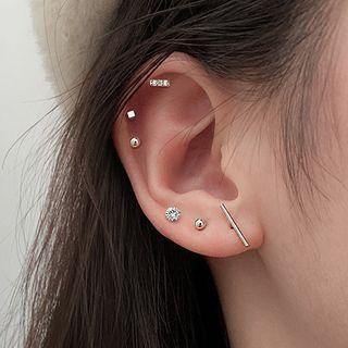 Rhinestone / Cube / Bar / Round Ear Stud