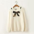 Ribbon Bow Sweater Off-white - One Size