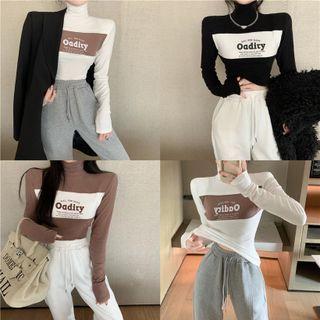 High-neck Colorblock T-shirt