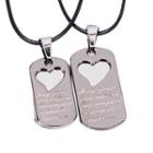 Couple Matching Heart Tag Necklace