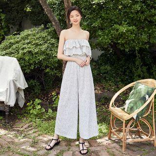 Off-shoulder Dotted Jumpsuit