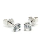 White Sapphire Stud Earrings