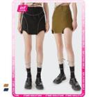 Tie-waist Reflective Mini Skirt