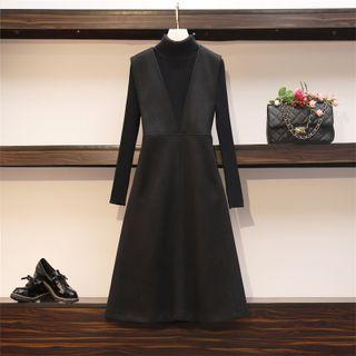 Set: Sleeveless Dress + Knit Top