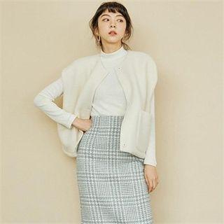 Wool Blend Snap-button Vest
