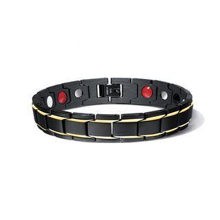 Fashion Domineering Plated Black Geometric 316l Stainless Steel Bracelet Black - One Size