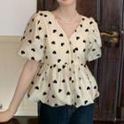 Short-sleeve Heart Top Almond - One Size