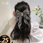 Houndstooth Bow Hair Clip 1 Pc - Houndstooth Bow Hair Clip - Black & White - One Size