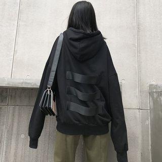 Oversized Details Hooded Pullover Black - One Size