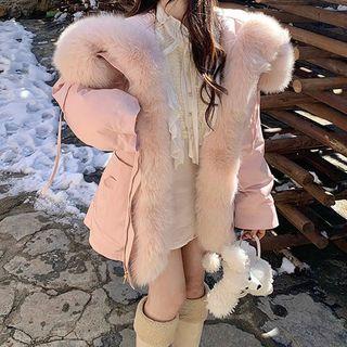 Long-sleeve Tie-neck Ruffle Trim Mini Dress